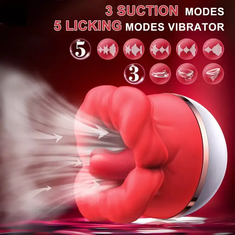 Vibrating Tongue Toy | Rose Lips Oral Sex Simulator & Suction