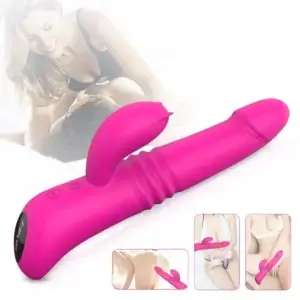 playing with the thrusting bunny vibrator
