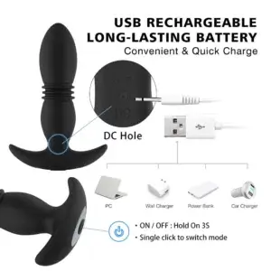 rechargeable thrusting anal vibrator