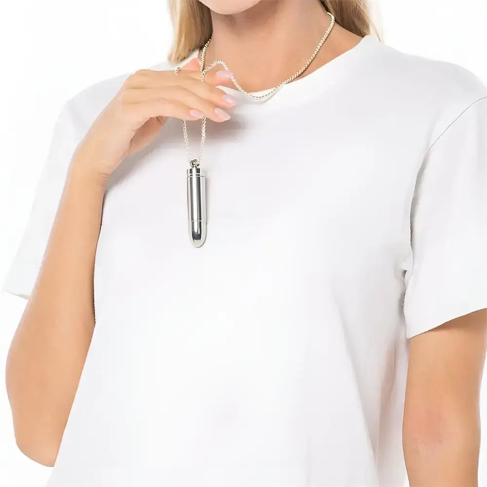 Glamrosetoy Silver Bullet Vibrator | Zinc Alloy Necklace