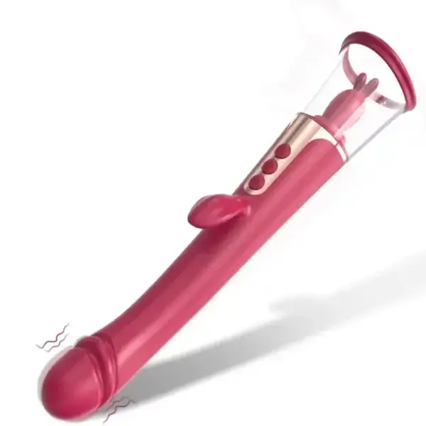 Glamrosetoy Dildo With Clit Vibrator | Suction & Flexible Shaft