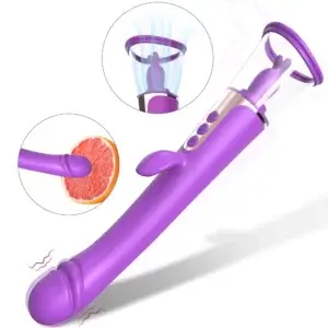 purple vibrating dildo sucker