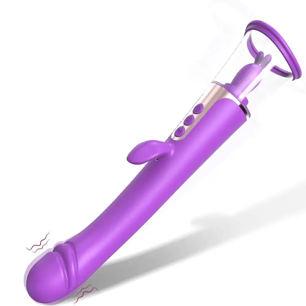 Glamrosetoy Purple Vibrating Dildo | 3-in-1 Suction & Licking Glamrosetoy Purple Vibrating Dildo | 3-in-1 Suction & Licking