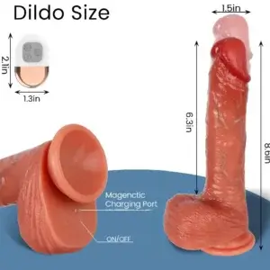 size of the thrusting vibrating dildo